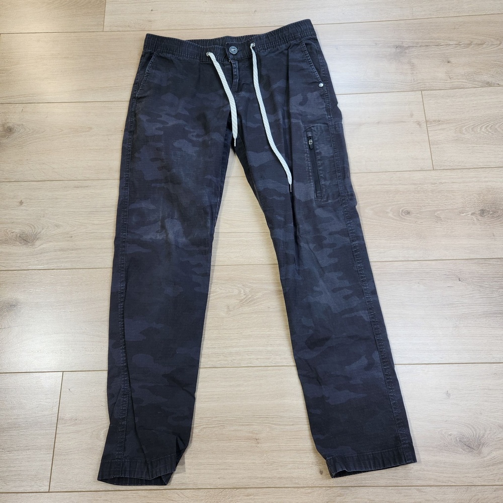 Vuori Ripstop Jogger Pants Womens Medium Gray Camo Woven Zip Pocket Athletic